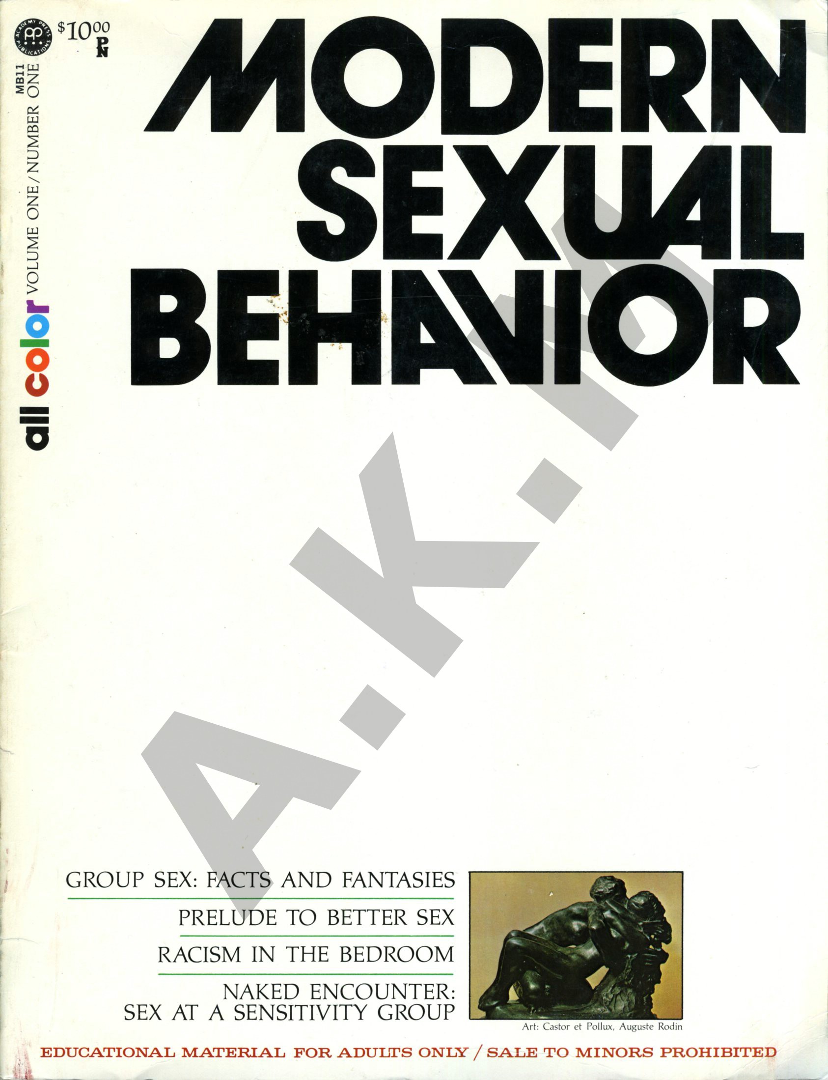 Modern Sexual Behavior, Volume One / Number One (Oct. Nov, Dec., 1972)